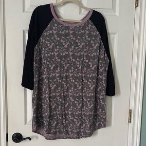 Torrid Black and Pink Long Sleeve Top